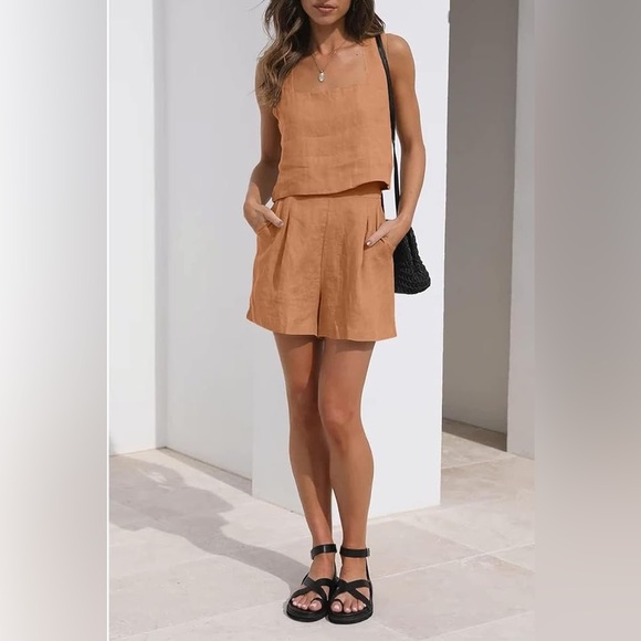 2pc Square Neck Crop & Shorts - Picture 1 of 6